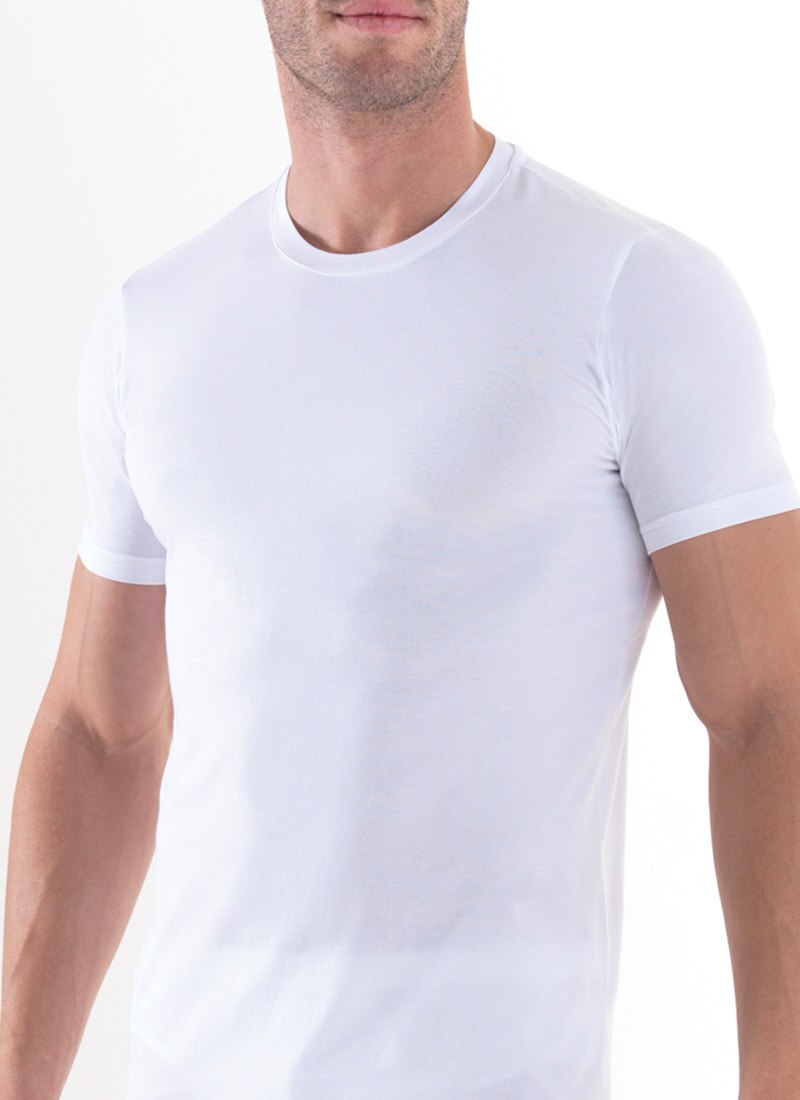 Erkek Bisiklet Yaka T-Shirt Aura 9506 - Beyaz
