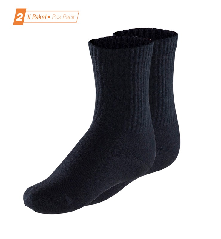 Çocuk Termal Çorap 2. Seviye 2'li Paket 9995 - Siyah - Thumbnail