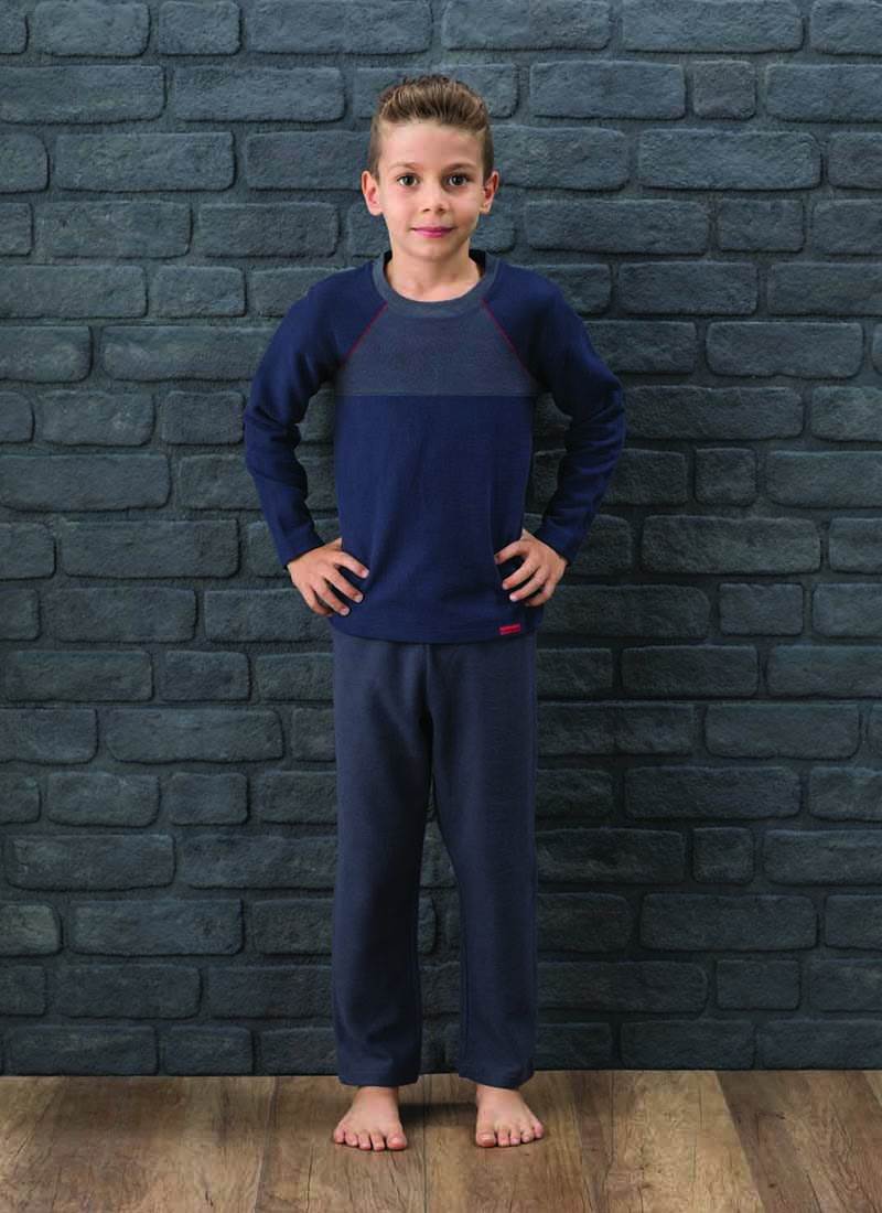 Erkek Çocuk Pijama Takımı 7565 - Siyah Antrasit