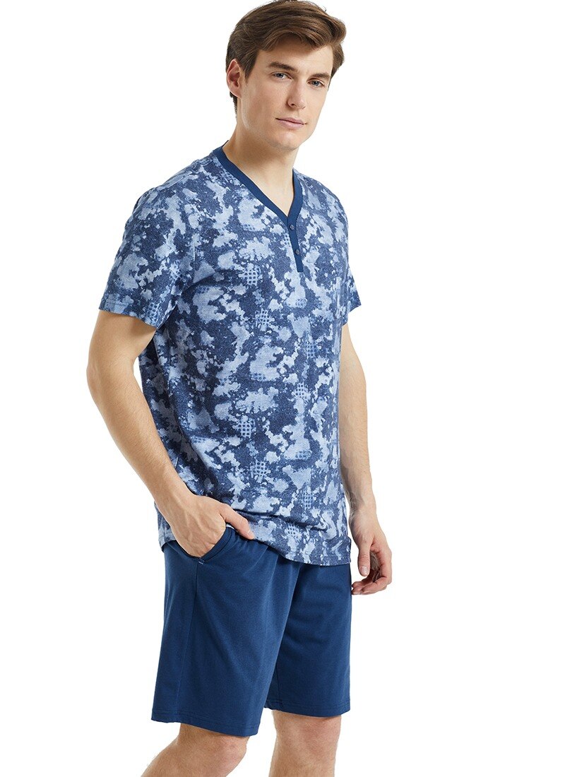 Erkek Pijama Takımı 30826 - Mavi