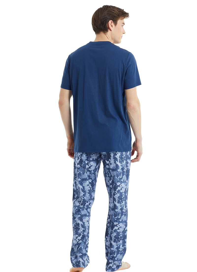 Erkek Pijama Takımı 30827 - Mavi - Thumbnail