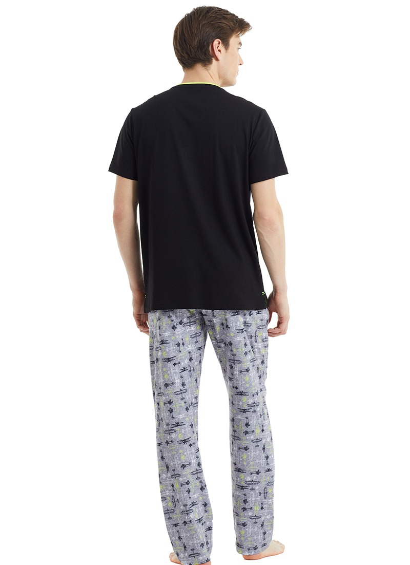 Erkek Pijama Takımı 30881 - Siyah - Thumbnail