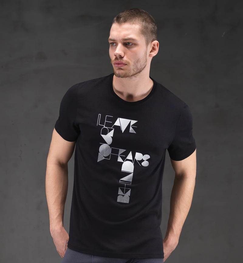 Erkek T-Shirt - 7777 - Siyah
