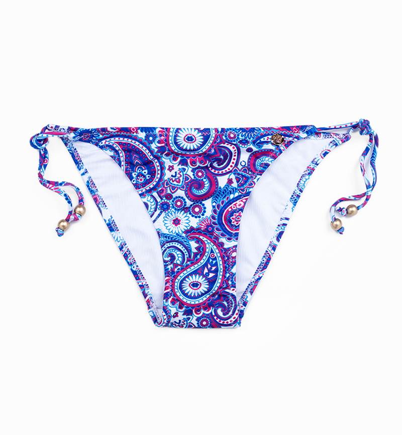 Kadın Bikini Alt 8253 - Mavi Şal Desenli