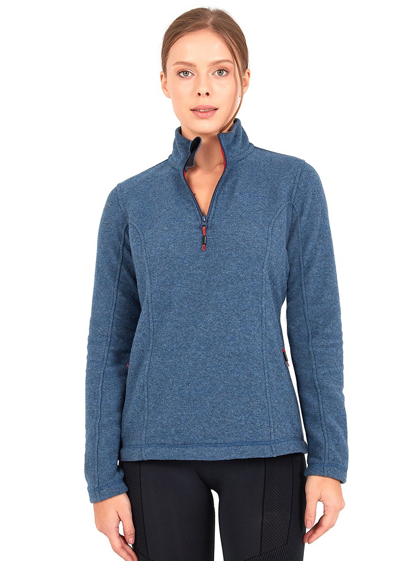 Kadın Fermuarlı Termal Sweatshirt 2. Seviye 50465 - Mavi