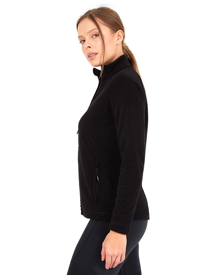 Kadın Fermuarlı Termal Sweatshirt 2. Seviye 50468 - Siyah