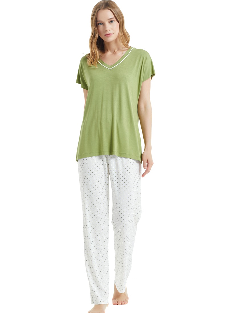 Kadın Pijama Takımı 50772 - Yeşil