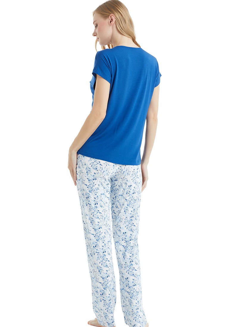 Kadın Pijama Takımı 50779 - Mavi - Thumbnail