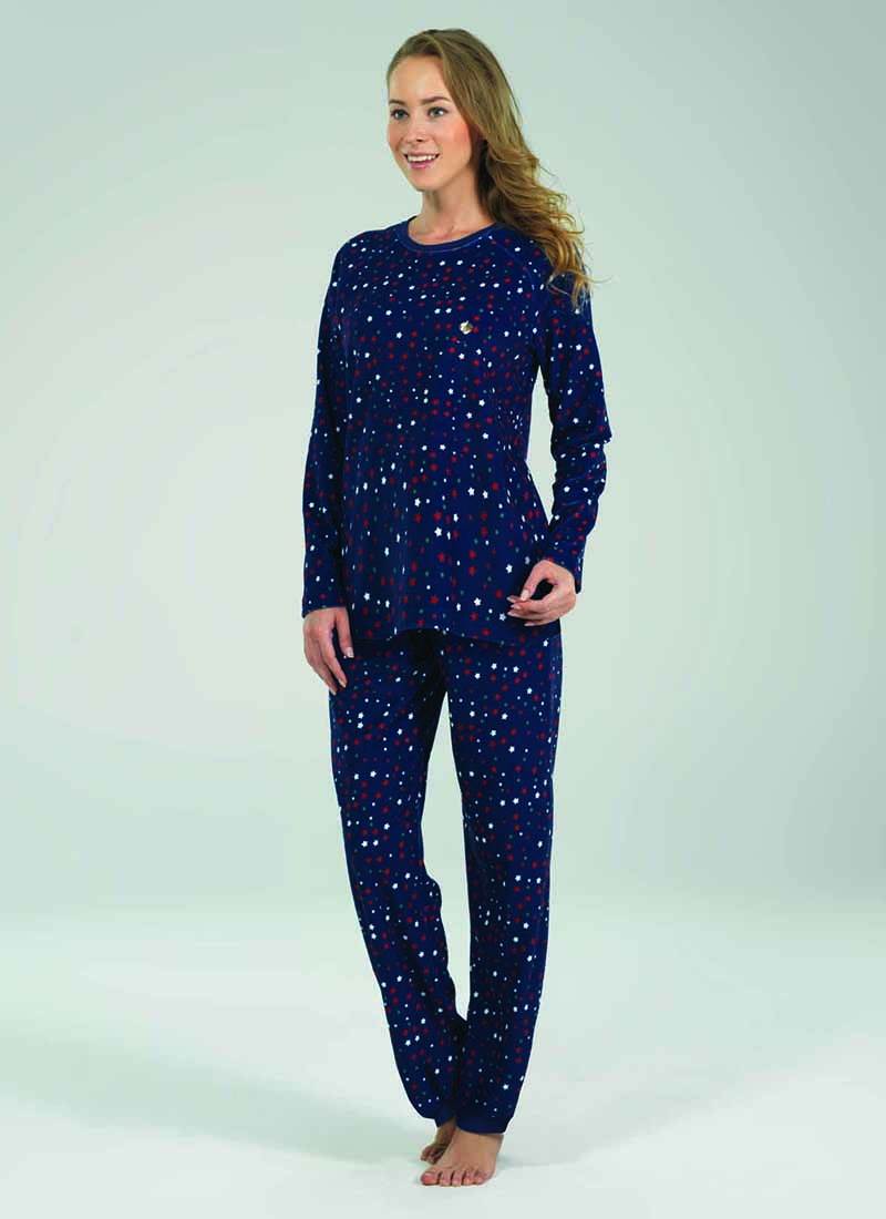 Kadın Pijama Takımı 6102 - Yıldız Baskılı