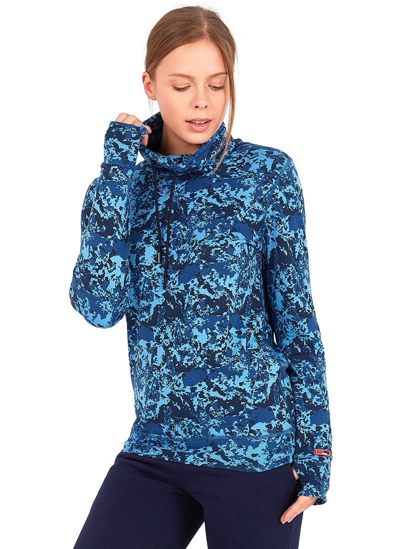 Kadın Termal Sweatshirt 2. Seviye 50454 - Mavi Çizgi Desenli