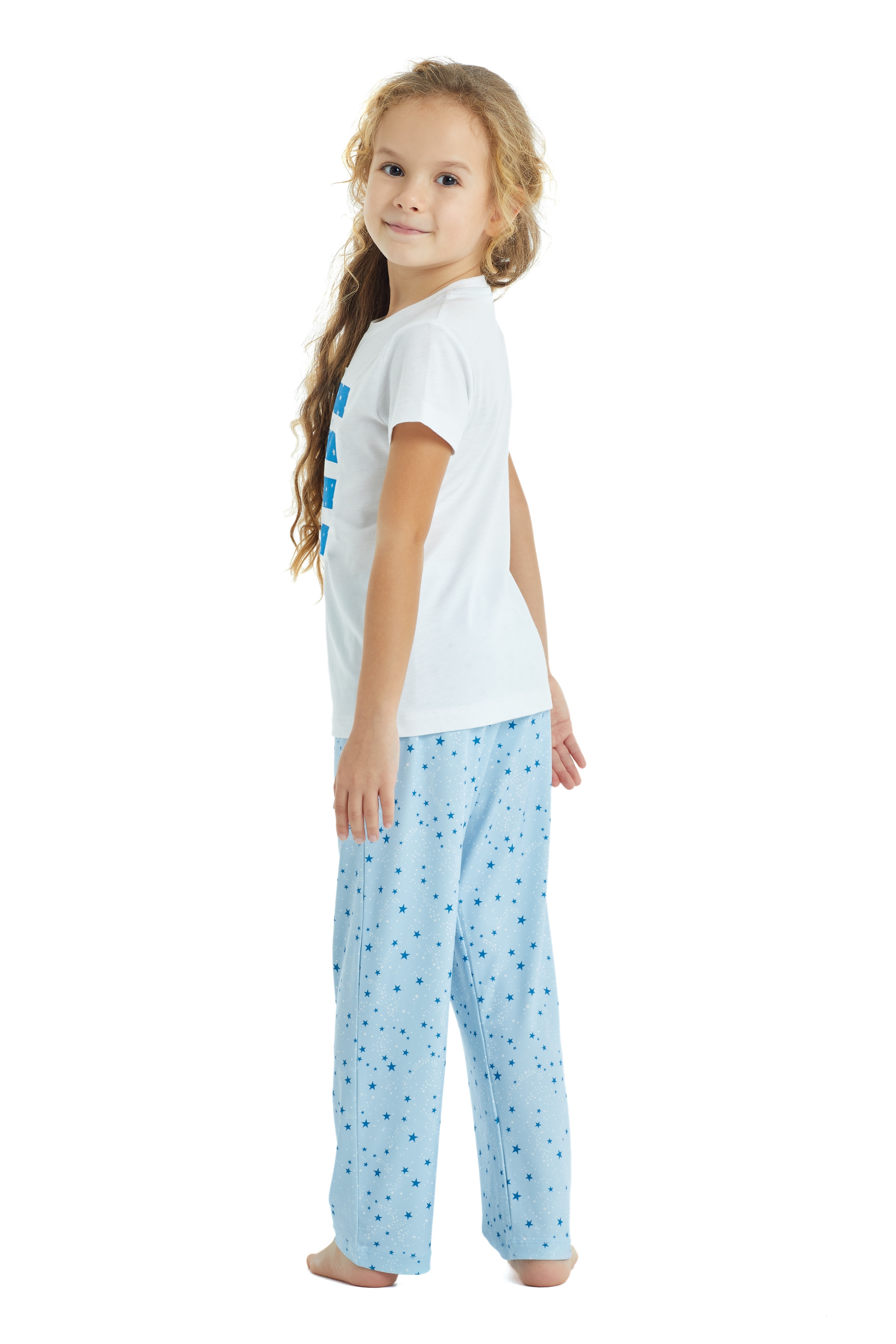 Kız Çocuk Pijama Takımı 50816 - Beyaz - Thumbnail