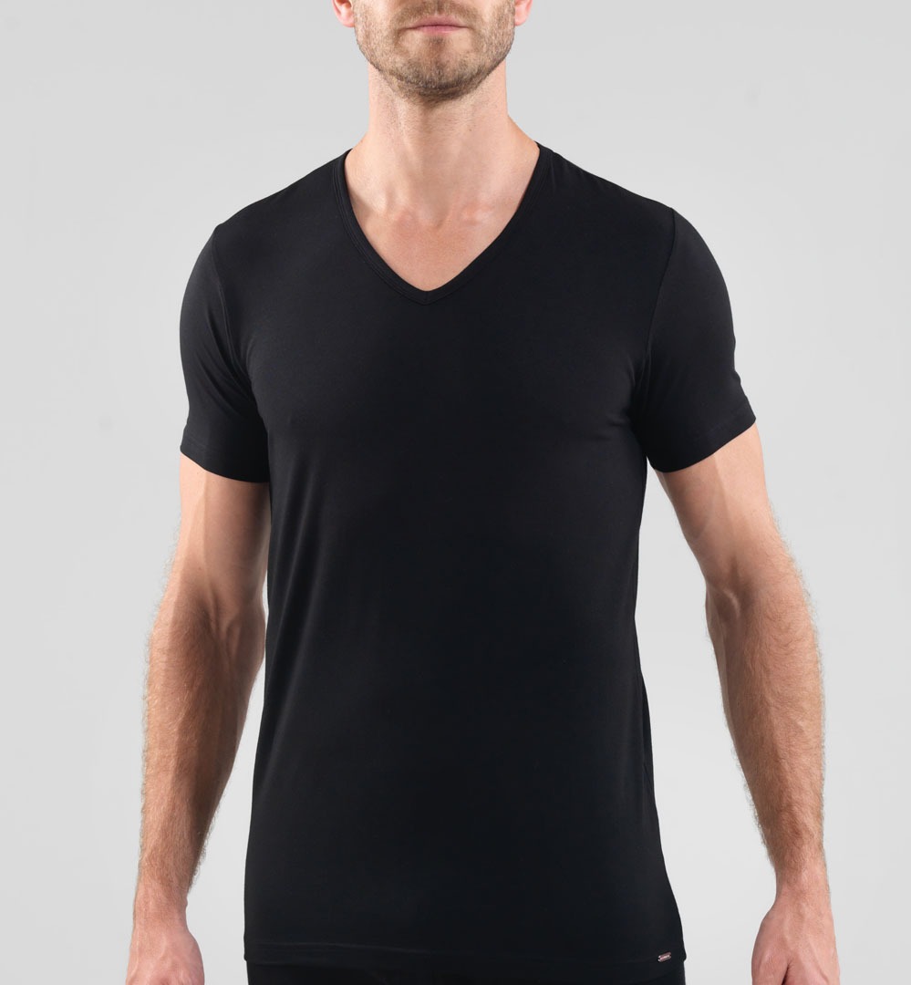 Erkek T-Shirt V Yaka Mood 9321 - Siyah